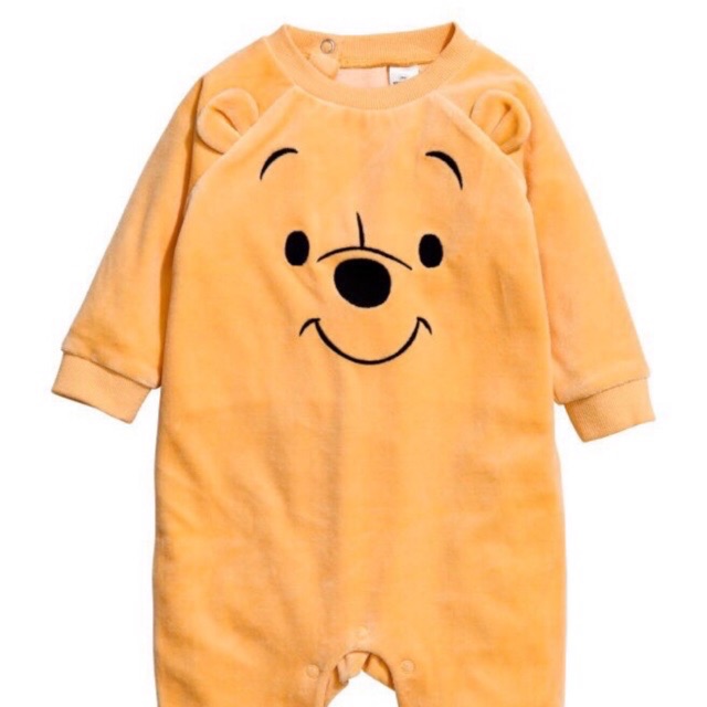 [Sleepsuit] Body liền quần HM xuất dư chất liệu nỉ nhung cho bé từ 0-3 tuổi