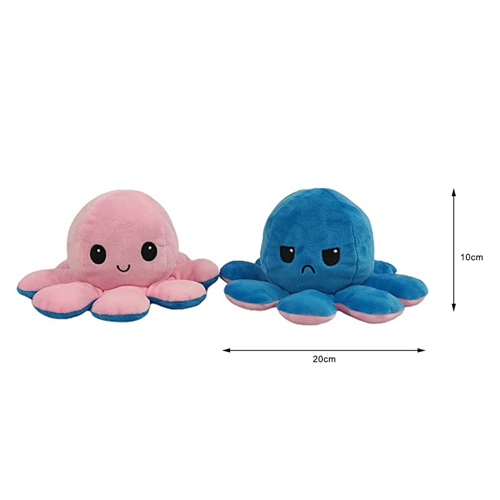 Octopus Plush Doll Decoration Soft Simulation Reversible Toy Cute Stuffed Double-sided Color Flip Doll Birthday Present