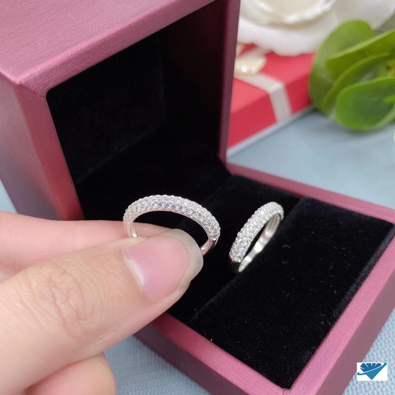 FREE SHIP NHẪN NỮ BẠC TA FULL ĐÁ VIỀN