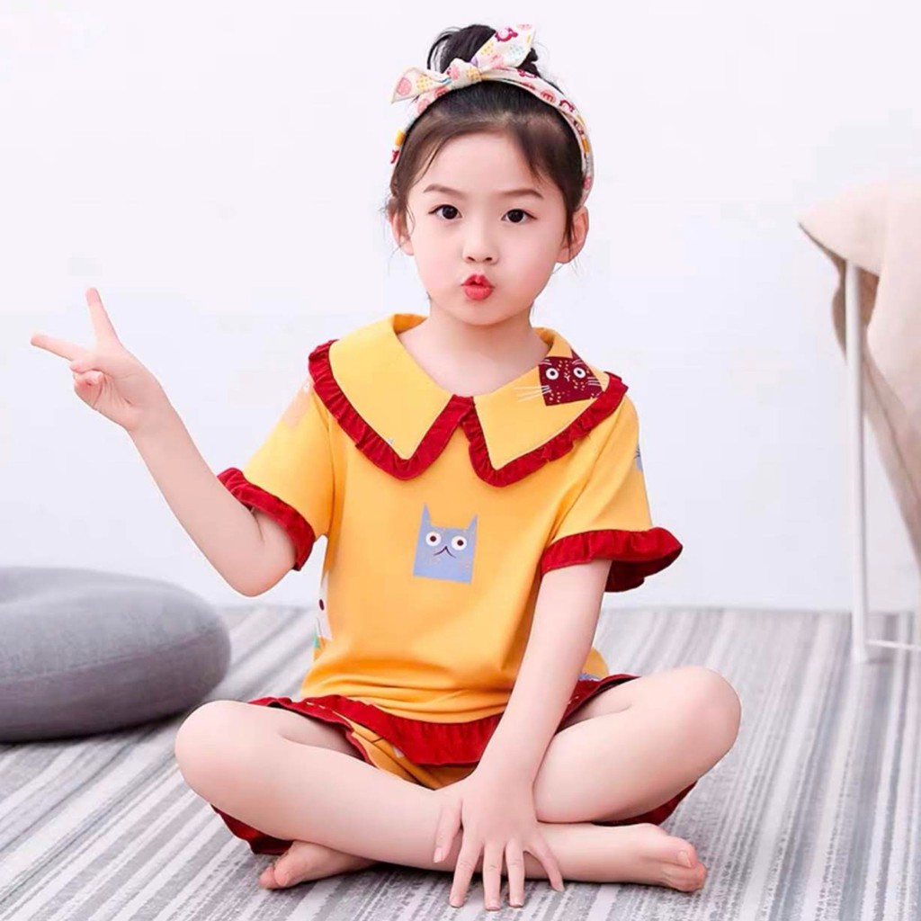 Đồ bộ dễ thương mặc đi chơi cho Bé Gái - Cotton mềm mại và thoải mái dạo phố mặc nhà