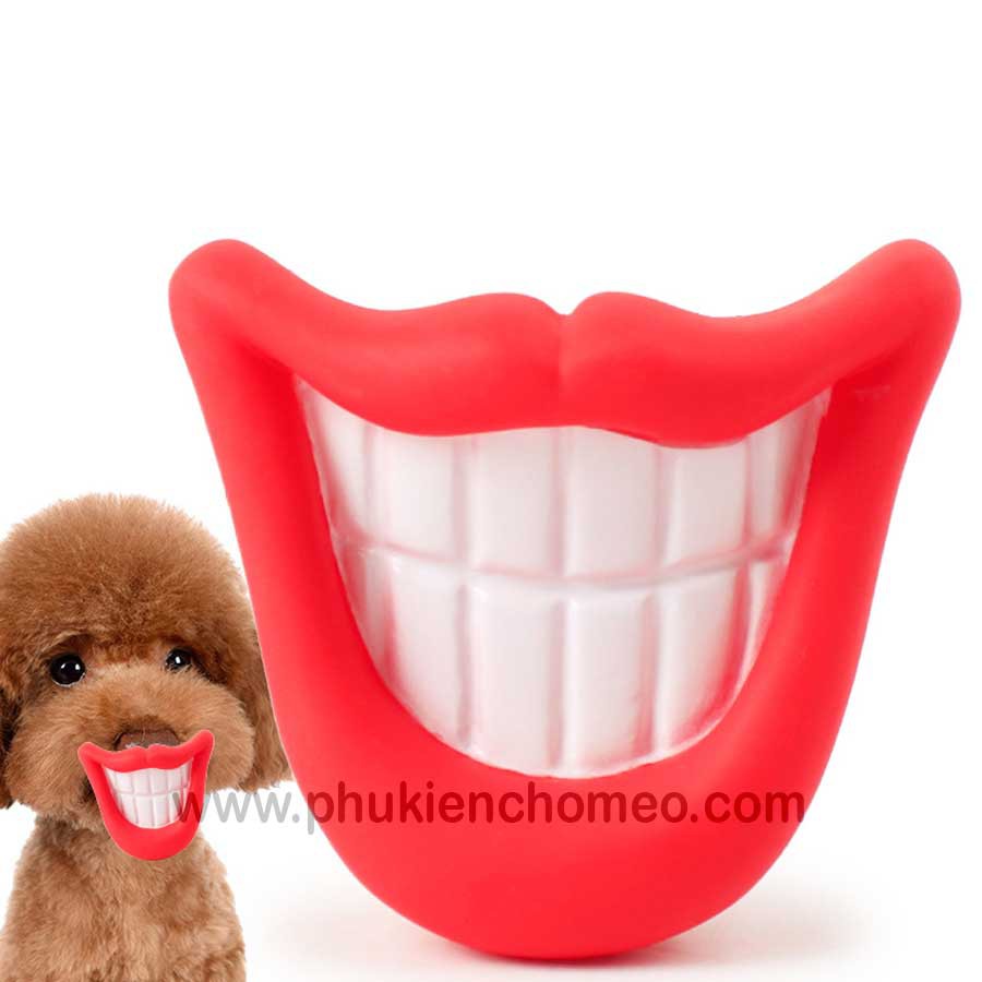 Đồ chơi gặm hình miệng cười chút chít cho chó, giúp cải thiện sức khỏe răng miệng, tạo thói quen tốt cho chó