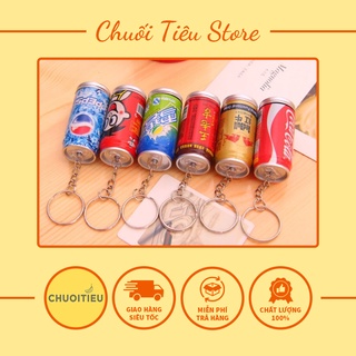 Móc khóa lon nước + bút nước siêu cute