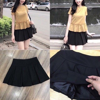 Chân váy dập ly Zara Basic.