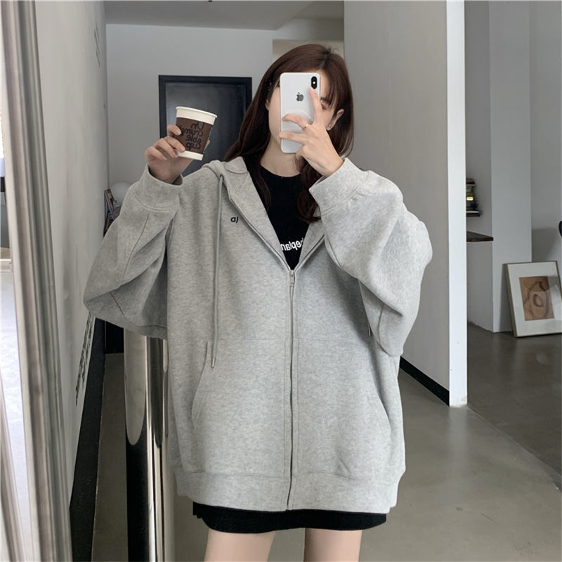 Áo Khoác Cardigan Vải Cotton Dáng Rộng Dài Tay Thời Trang Hàn Quốc 2021