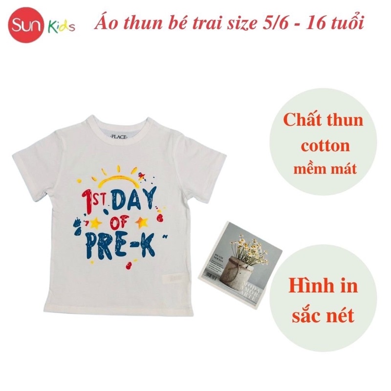 Áo thun bé trai xuất xịn, áo phông cho bé trai, chất cotton, size 5,6-16 tuổi, - SUNKIDS1