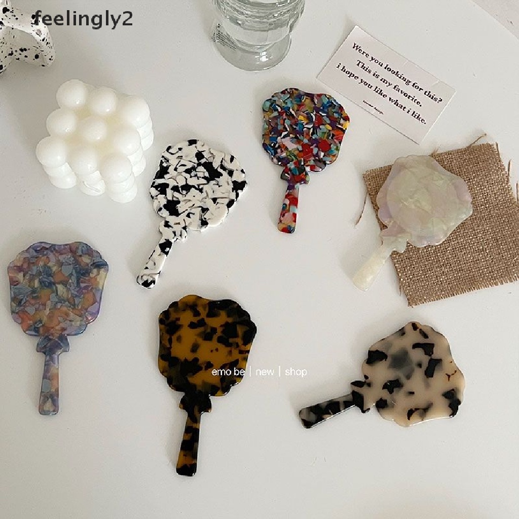 1 Tấm Gương Trang Điểm Acetate Cầm Tay Nhỏ Gọn Dành Cho Nữ