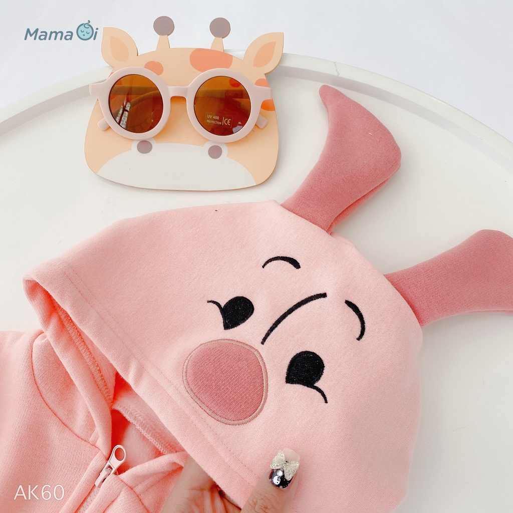 AK60 ÁO KHOÁC GẤU POOH CÓ MŨ SIÊU DỄ THƯƠNG CHO BÉ CỦA MAMAOI -  THỜI TRANG CHO BÉ