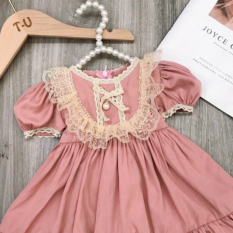 [HÀNG ĐẸP] Đầm bé gái - váy babydoll chất đũi mềm mại, size đại (18-32kg)