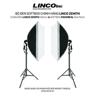 Bộ 2 đèn chụp ảnh, livestream, quay phim cao cấp chính hãng Linco Zenith (Softbox 50x70cm)