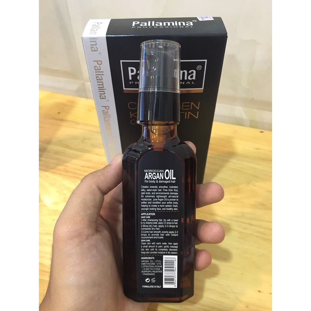 Tinh dầu phục hồi tóc hư tổn Argan Oil Pallamina Collagen Keratin Complex 60ml | BigBuy360 - bigbuy360.vn