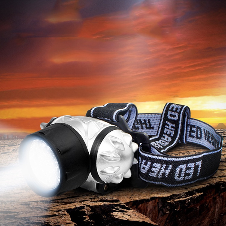 Đèn Pin Đội Đầu Giá Rẻ L7 9 Bóng Led 4 Chế Độ Sáng Dùng Đi Cắm Trại, Soi Nhái, Đạp Xe, Câu Cá