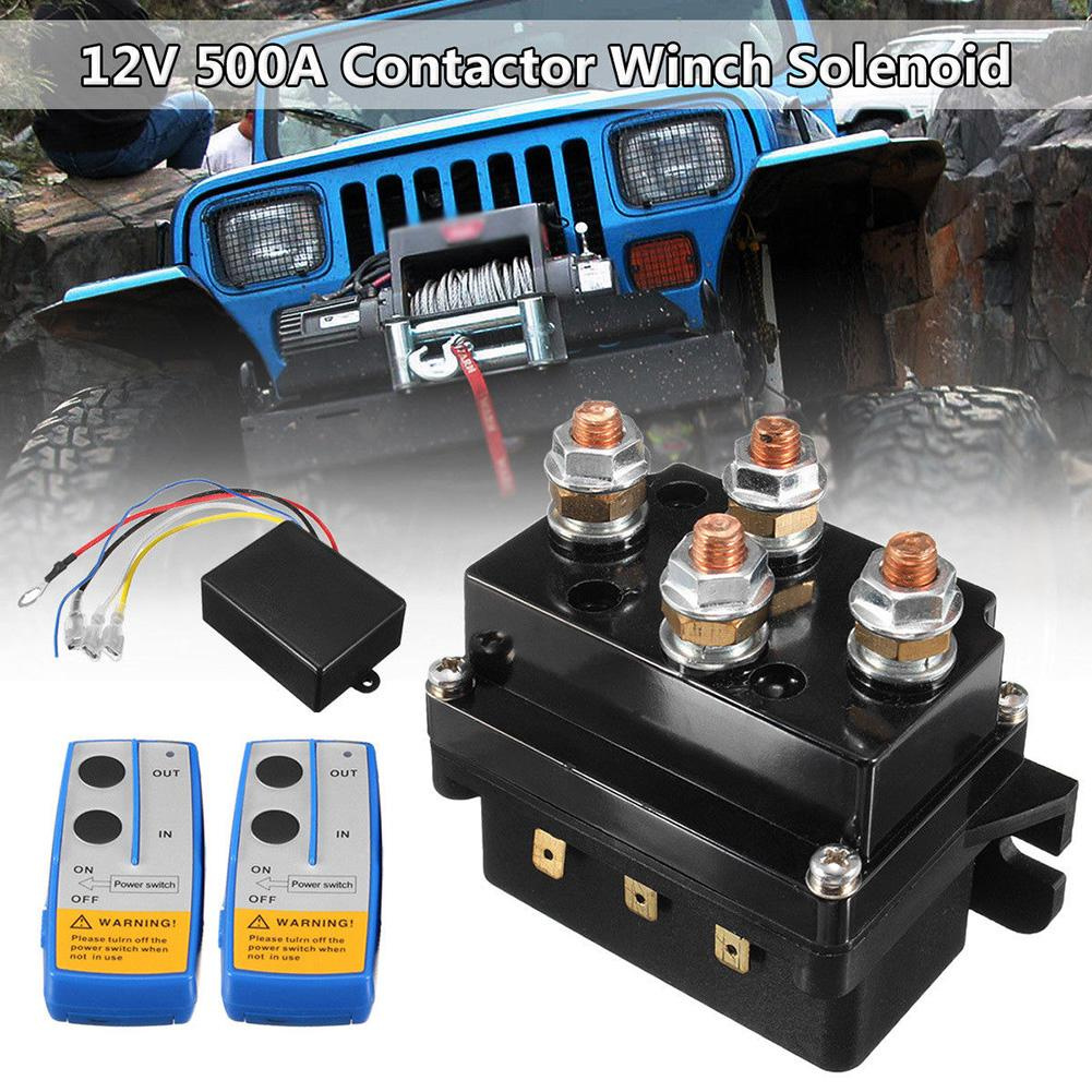 MG Công tắc tơ HD 12V 500A Bộ điều khiển tời Solenoid Relay đôi Phục hồi từ xa không dây