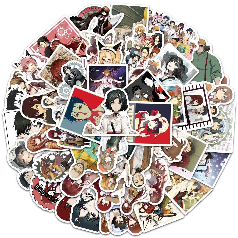 CORDELL Steins Gate Stickers Gift Cute Waterproof Decor Stickers Stationery Sticker Luggage Sticker Cartoon Mobile Phone Decor Graffiti Stickers
