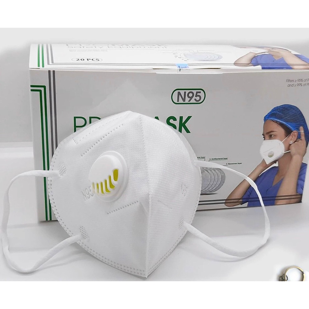 KHẨU TRANG N95 PROMASK 5 LỚP THỊNH LONG - CÓ VAN - HỘP 20 CÁI MÀU TRẮNG