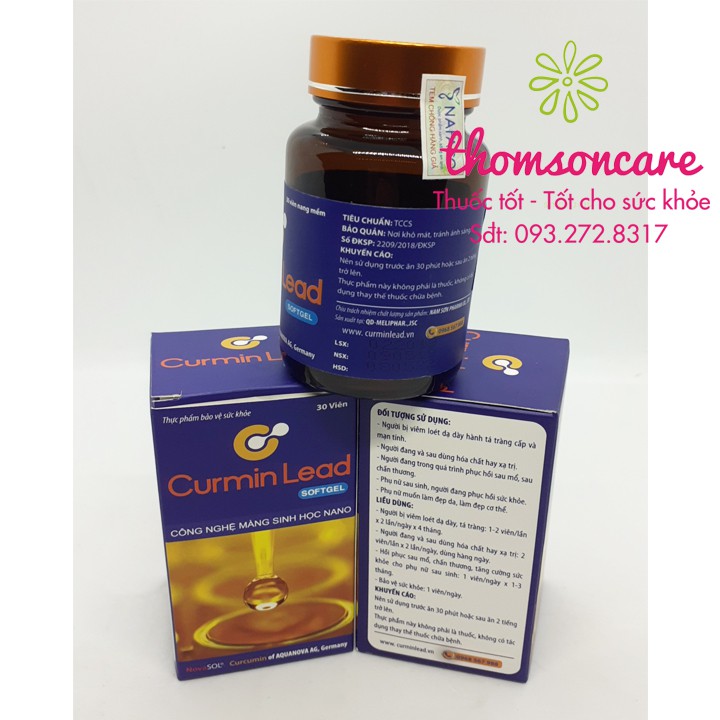 [Mã 66FMCGSALE hoàn 8% xu đơn 500K] Curmin Lead - Hỗ Trợ giảm đau dạ dày từ Novasol Curcumin 167mg | BigBuy360 - bigbuy360.vn