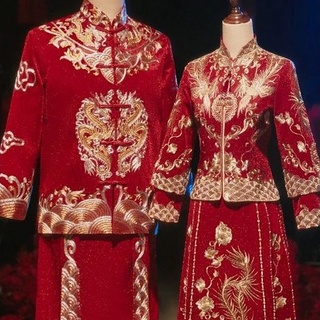 SSINGSTORE Áo khỏa thuê rồng phượng đám cưới cho nam và nữ chụp hình cưới (Hàng order)