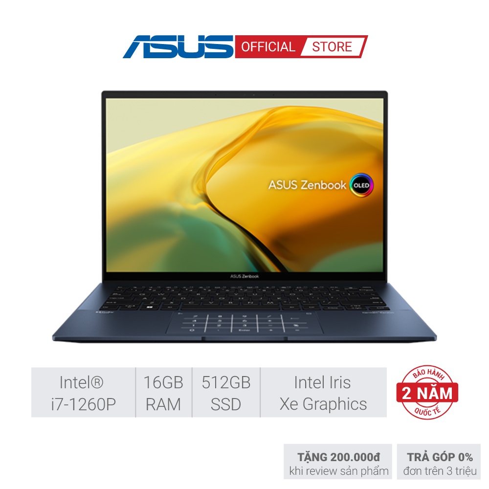 Laptop ASUS Zenbook OLED UX3402ZA-KM221W i7-1260P|16GB|1TB|Iris Xe|14'' OLED 2.8K|W11