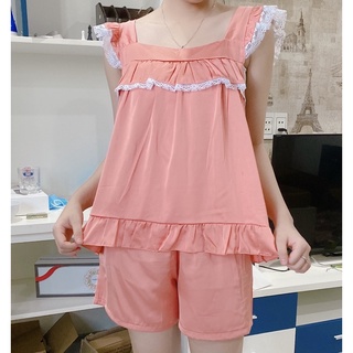 Bộ lụa mặc ở nhà vải lụa trơn mát mịn nhiều màu đẹp