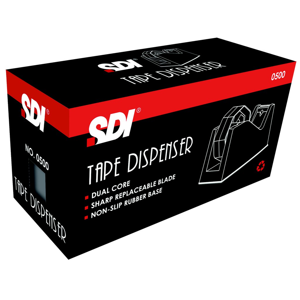 Bàn cắt băng keo, cắt băng dính 2 lõi 0500 chính hãng SDI, nặng, siêu bén, lắp được cuộn băng keo lớn, nhỏ