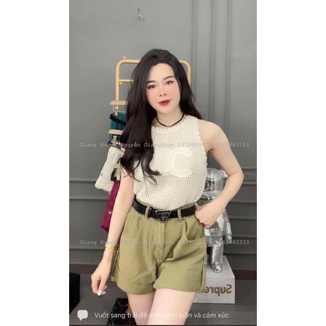 Quần sooc jeans kèm đai hàng QCL1