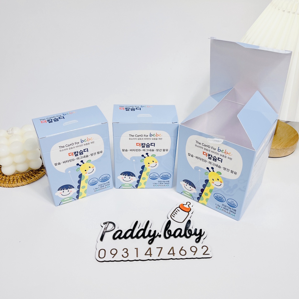 [Hàng Air] Canxi Hữu Cơ The Ca+D for bebe GM Pharm Hàn Quốc phát triển chiều cao cho bé từ 1y