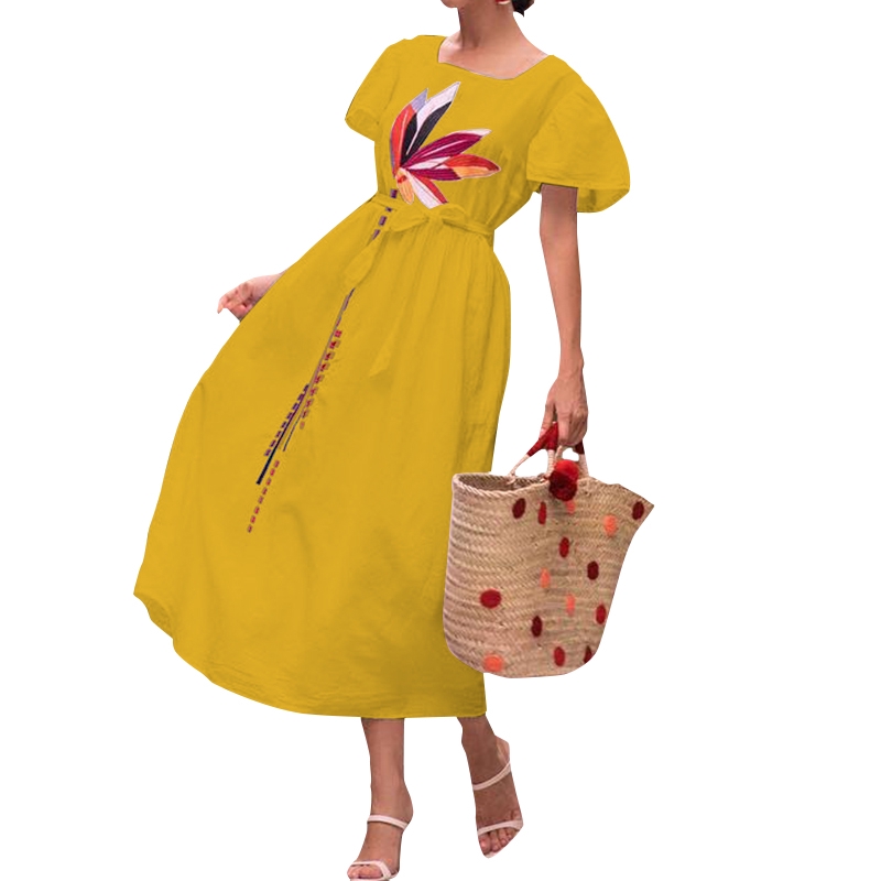 ZANZEA Đầm maxi dáng chữ A hoạ tiết in thời trang mùa hè cho phái nữ | BigBuy360 - bigbuy360.vn