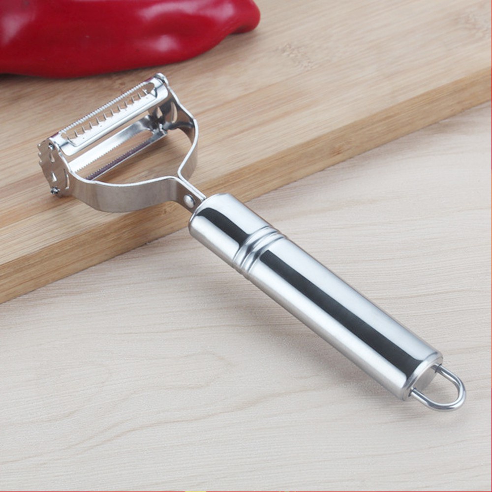 Dụng cụ gọt hoa quả 2 lưỡi inox đa năng, sắc bén, bền đẹp (1 chiếc)/ Nạo gọt QATE0137