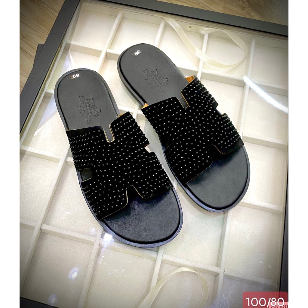Dép chữ H đính đá cao cấp