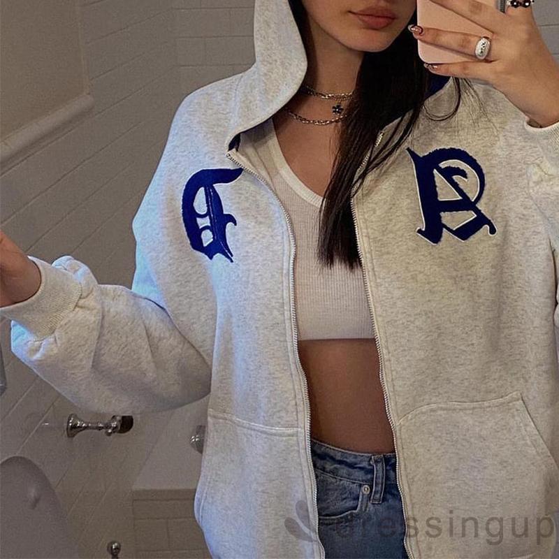 Áo khoác tay dài phối dây khóa kéo thời trang mùa thu cho nữ