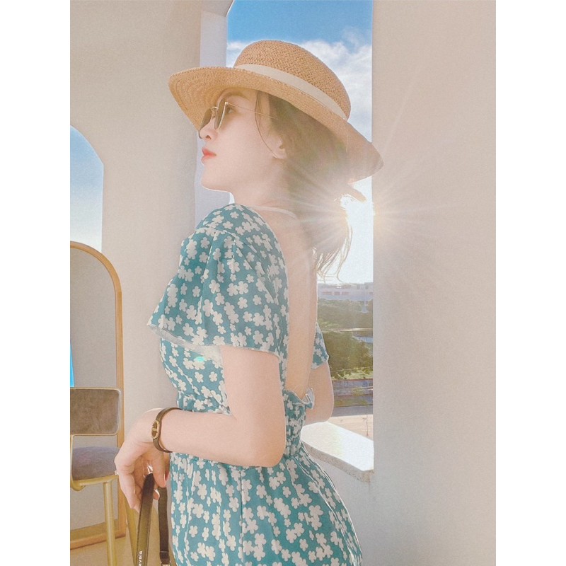 Đầm maxi đi du lịch biển, Đầm maxi hở lưng dự tiệc dáng xoè cao cấp | BigBuy360 - bigbuy360.vn