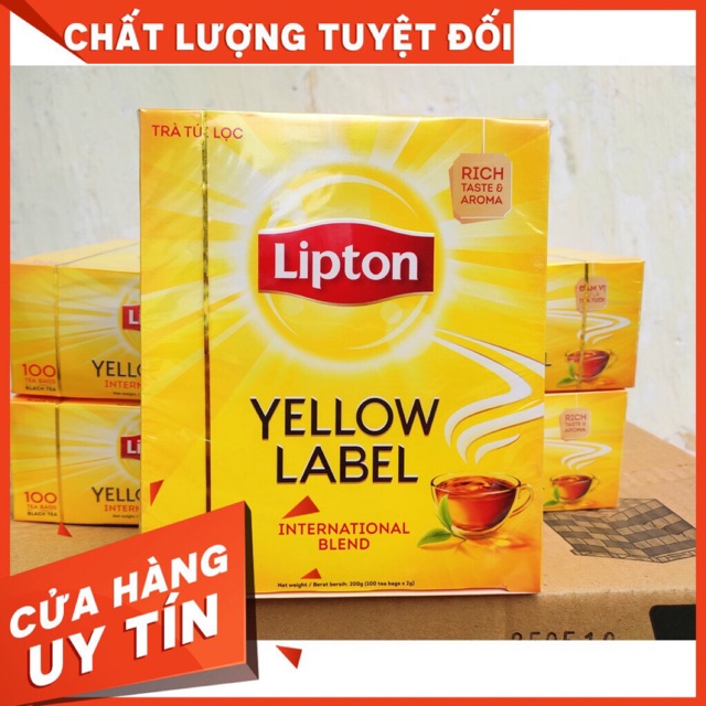 TRÀ LIPTON túi lọc nhãn Vàng Loại 100 gói ~2gr