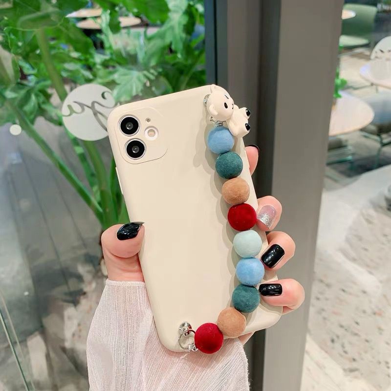 Ốp Điện Thoại Có Dây Đeo Hình Gấu Bông Cho iphone 15 14promax 12 pro max 11 pro max xs max xr x 7 8 plus 13promax