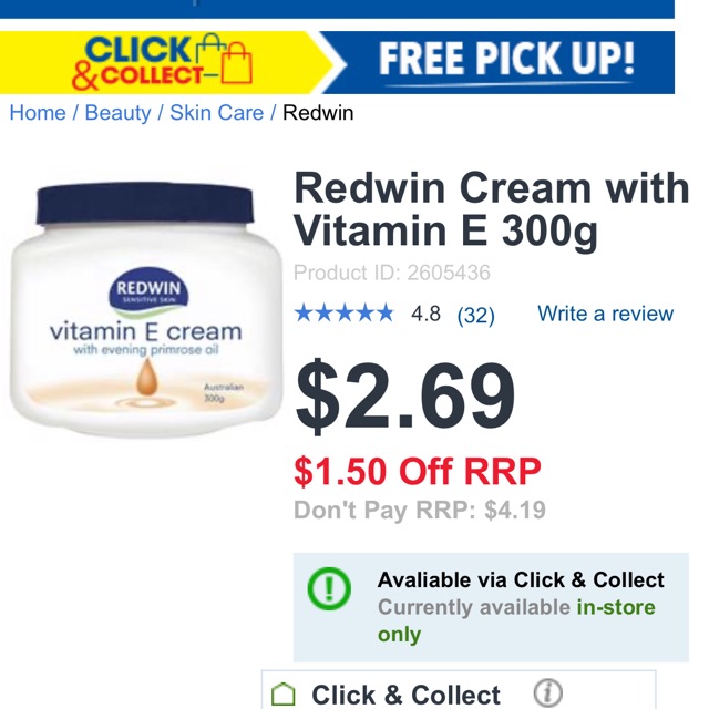 Kem dưỡng body vitamin e Redwin