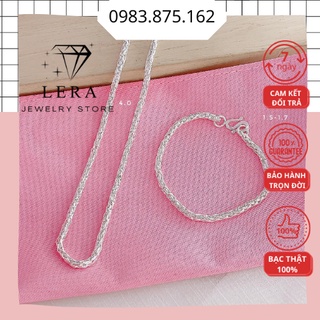 Bộ vòng cổ bạc bé trai bé gái, dây chuyền lắc tay lắc chân bạc nguyên chất tại trang sức bạc Lera