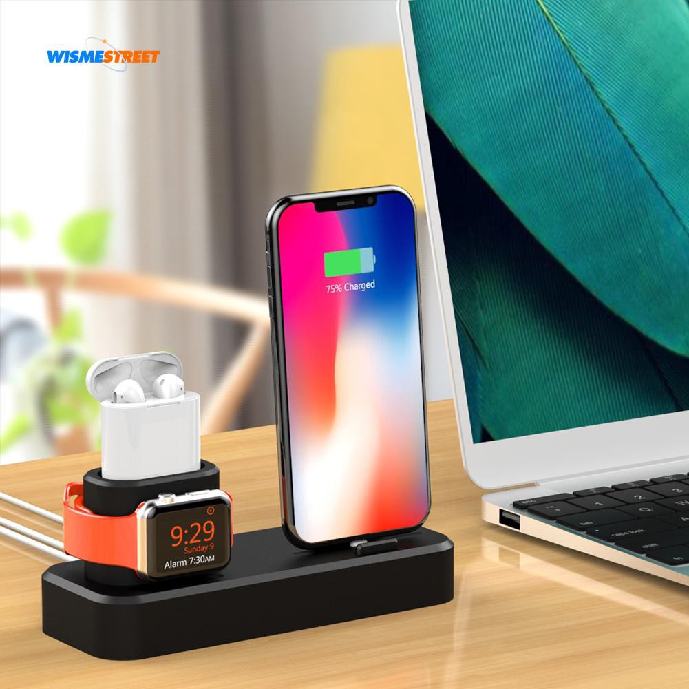 Đế sạc đa năng 3 trong 1 cho điện thoại iPhone tai nghe Airpods và đồng hồ thông minh iWatch