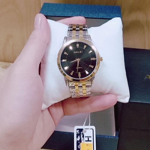 Đồng hồ nam Halei no.502 mạ vàng sáng bóng 3 màu lựa chọn