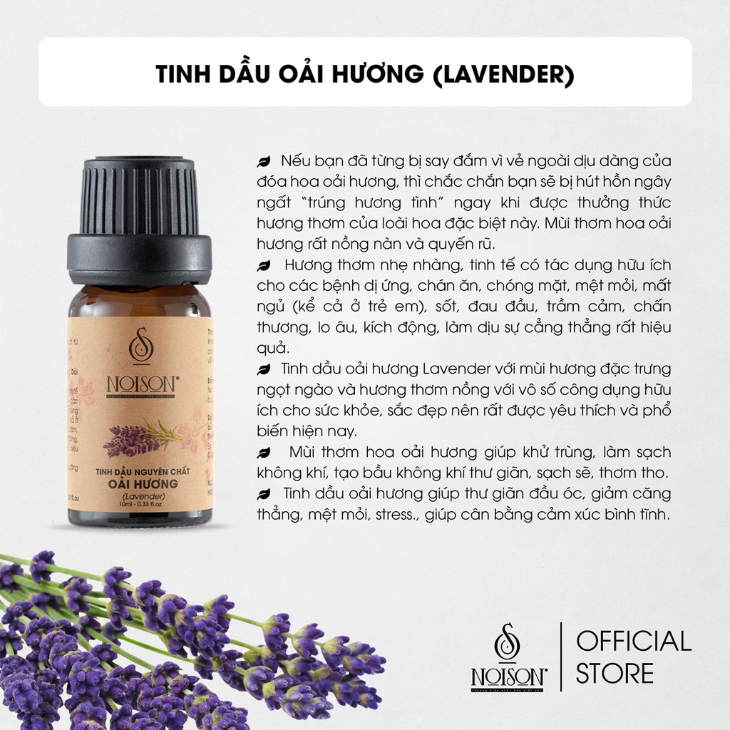Tinh dầu Oải Hương Pháp Noison | Lavender Essential Oil | Nhập khẩu Pháp.