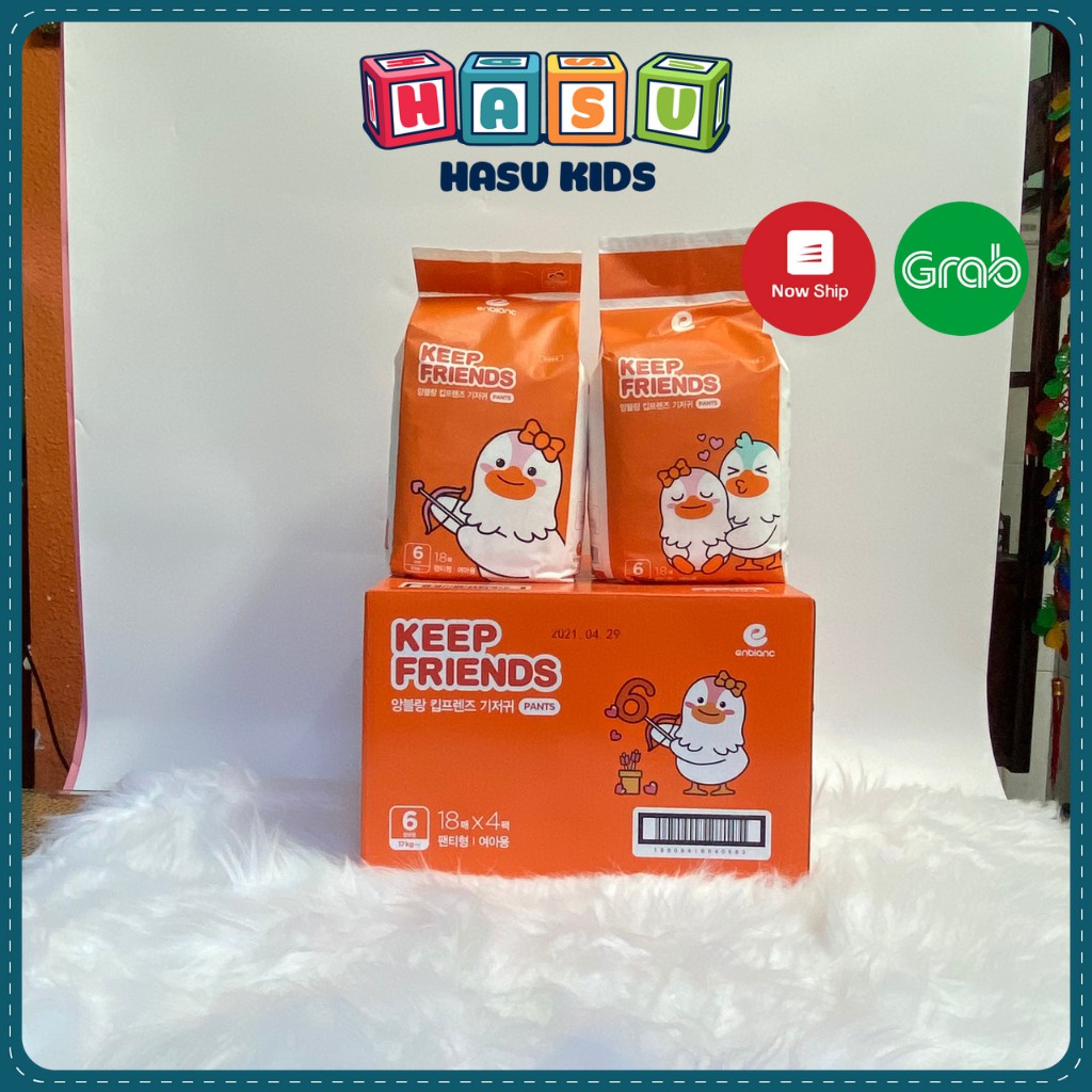 COMBO 3 Bịch Tã Bỉm Enblanc KEEP FRIENDS Nội Địa Hàn Quốc Siêu Thấm Hút, Size XXL18 Dành Cho Bé Gái Từ 15kg