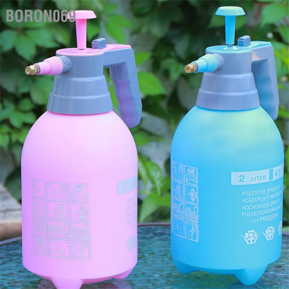 Boron069 2L Spray Bottle Plastic Watering Pot High Air Pressure Thickened Water Sprayer for Garden