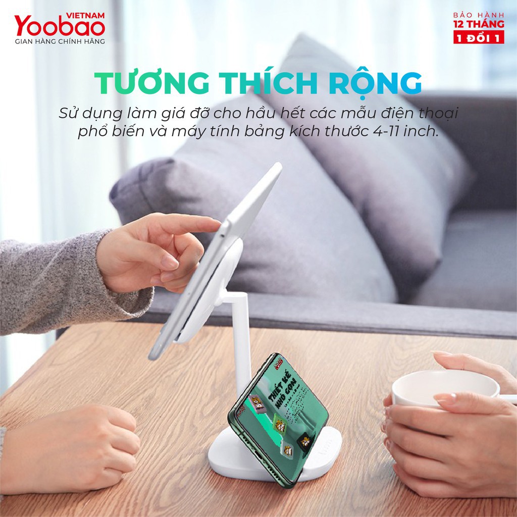 Giá đỡ điện thoại để bàn YOOBAO B1 - Màn hình 4-11 inch Khung gấp gọn - Hàng chính hãng Bảo hành 12 tháng 1 đổi 1