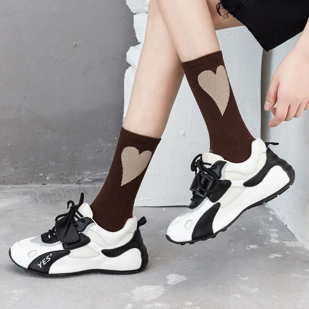 Vớ cotton cổ cao thoáng khí màu sắc ngọt ngào phong cách Nhật Bản Hàn Quốc dành cho nữ
