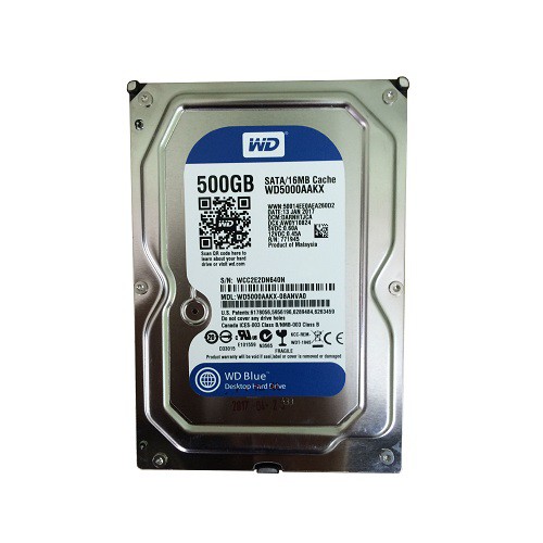 Ổ cứng PC HDD WD Blue 500GB - Mới 99% - Tặng cáp Sata - Bảo hành 1 tháng !!!