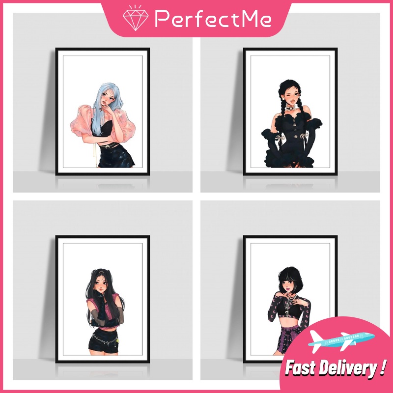 Bộ tranh đính đá 5D hình nhóm nhạc BLACKPINK độc đáo kích thước 30x40cm DIY dùng trang trí nhà cửa