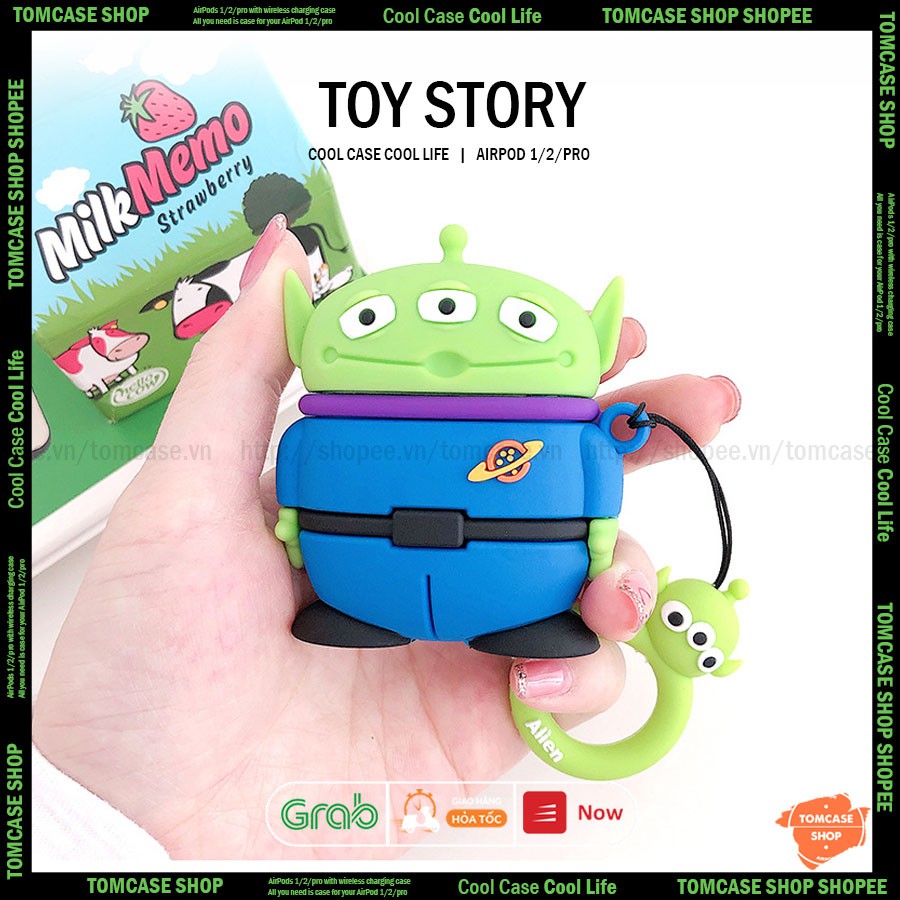 Vỏ Ốp Case Airpod 2/pro/3/1, bảo vệ hộp đựng tai nghe bluetooth Airpod 2/pro, người ngoài hành tinh TOY STORY - TOM CASE
