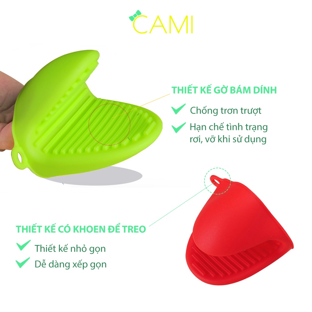 Kẹp bắc nồi hình mỏ vịt, chịu nhiệt, silicone mềm dẻo, chống trơn trượt, biến dạng - Cami - CMPK207
