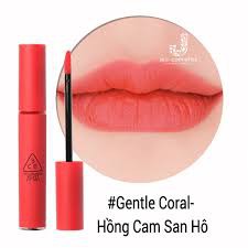 (AUTH, TEM CHECK HIDDEN TAG) Son 3CE Velvet Lip Tint Màu #Gentle Coral – Hồng Cam San Hô