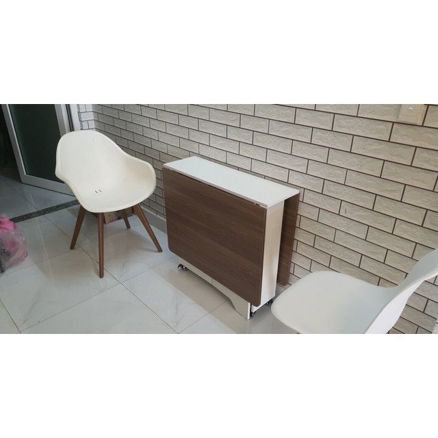Bàn ăn thông minh gấp gọn gỗ công nghiệp mdf có bánh xe tiện lợi, tiết kiệm không gian