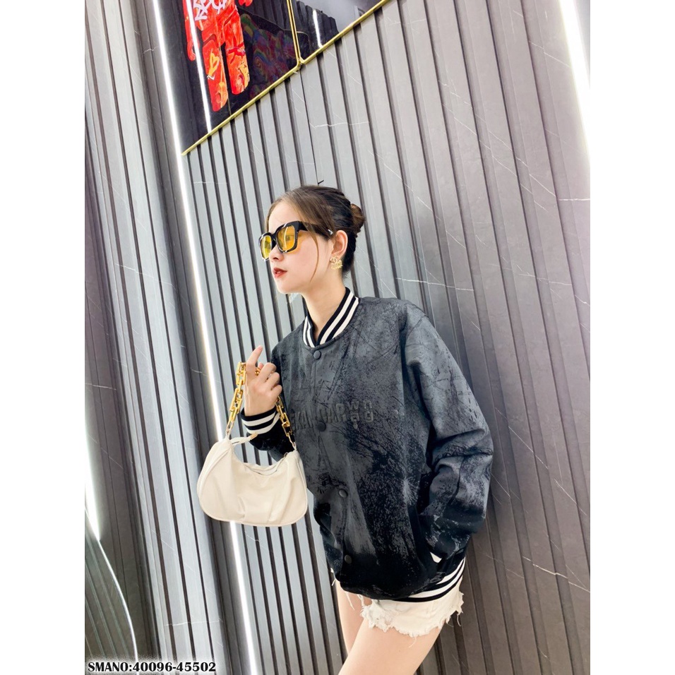 Áo Khoác Nỉ Bomber 2 Lớp Thêu Chữ Alexandar Wang Nam Nữ - Áo Bomber Siêu Chất Dành Cho Nam