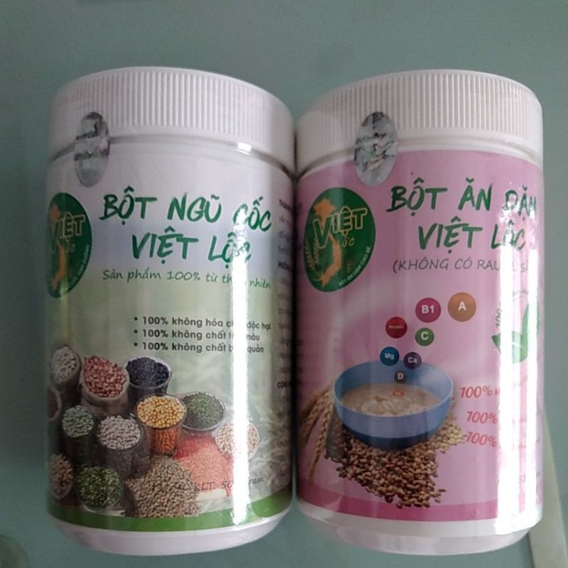 Combo bột ngũ cốc Việt Lộc và bột ăn dặm Việt Lộc (1kg)