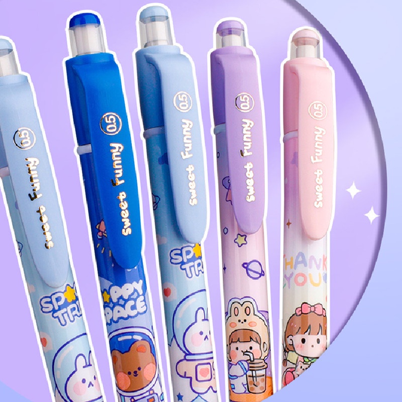 Bộ Bút Chì Cơ Tự Động Thiết Kế Hình Thỏ Hoạt Hình Ngọt Ngào Kèm 12 Ngòi Bút 0.5mm Thay Thế C7202